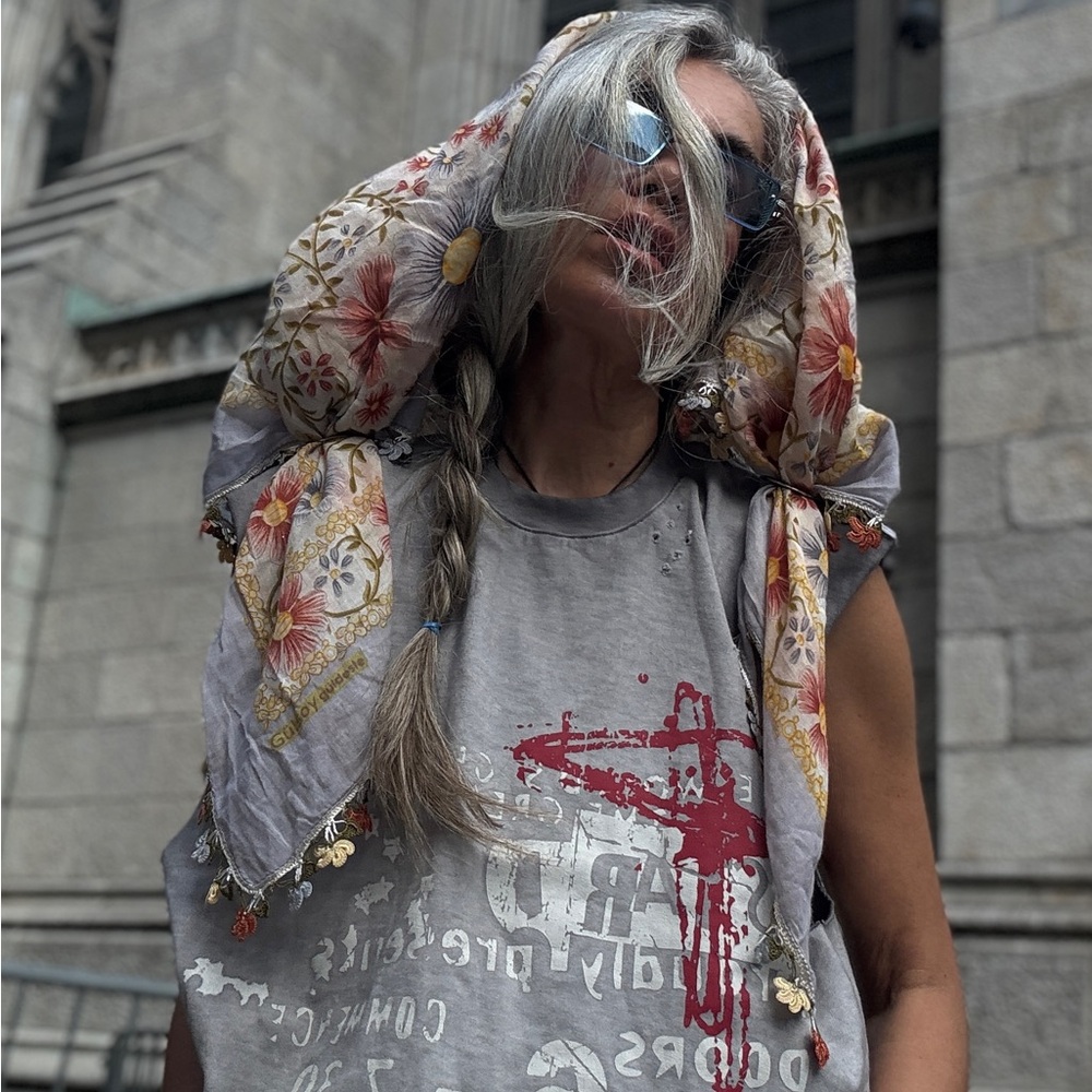 Gray Graphic Tank Top